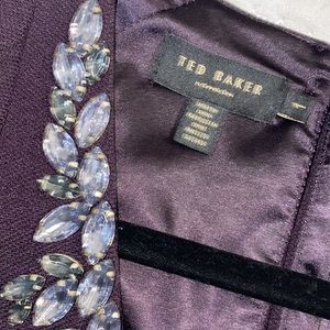 NWOT Ted Baker Rhinestoned Deep Purple Elegant Romper